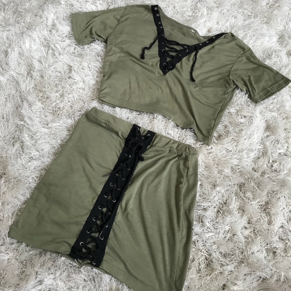 Olive Green Two Piece